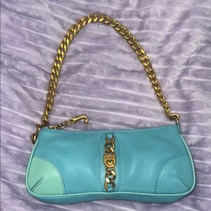 Vintage Juicy Couture Turquoise Leather Shoulder Bag